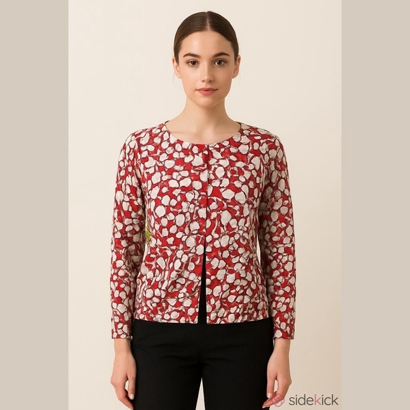 Talbot's Cardigan Red Floral Women's Size M - Picture 1 of 5